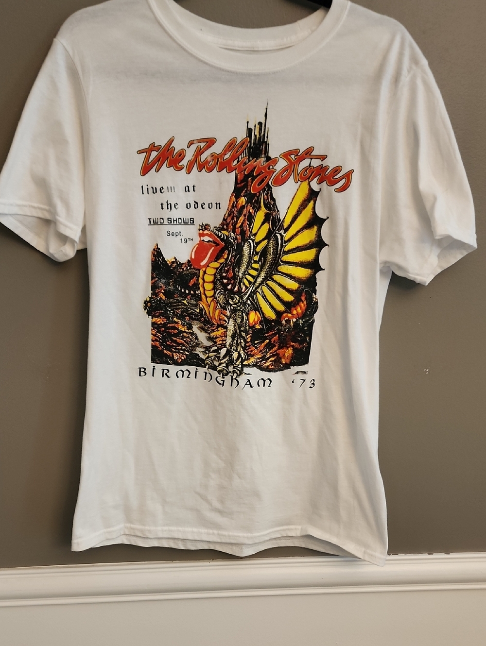 NWOT The Rolling Stones White Graphic Tour T‑Shirt